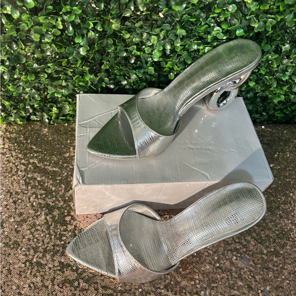 Classy silver heels